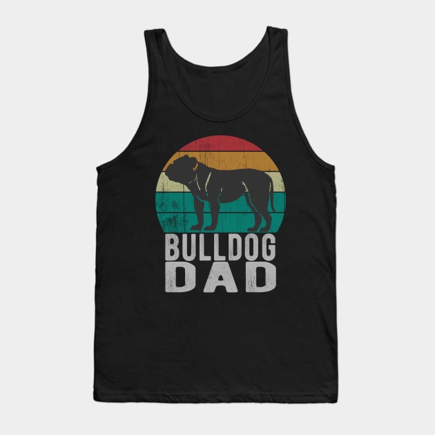 Vintage Bulldog Dad Retro Dog Animal Owner Tank Top by Urban7even